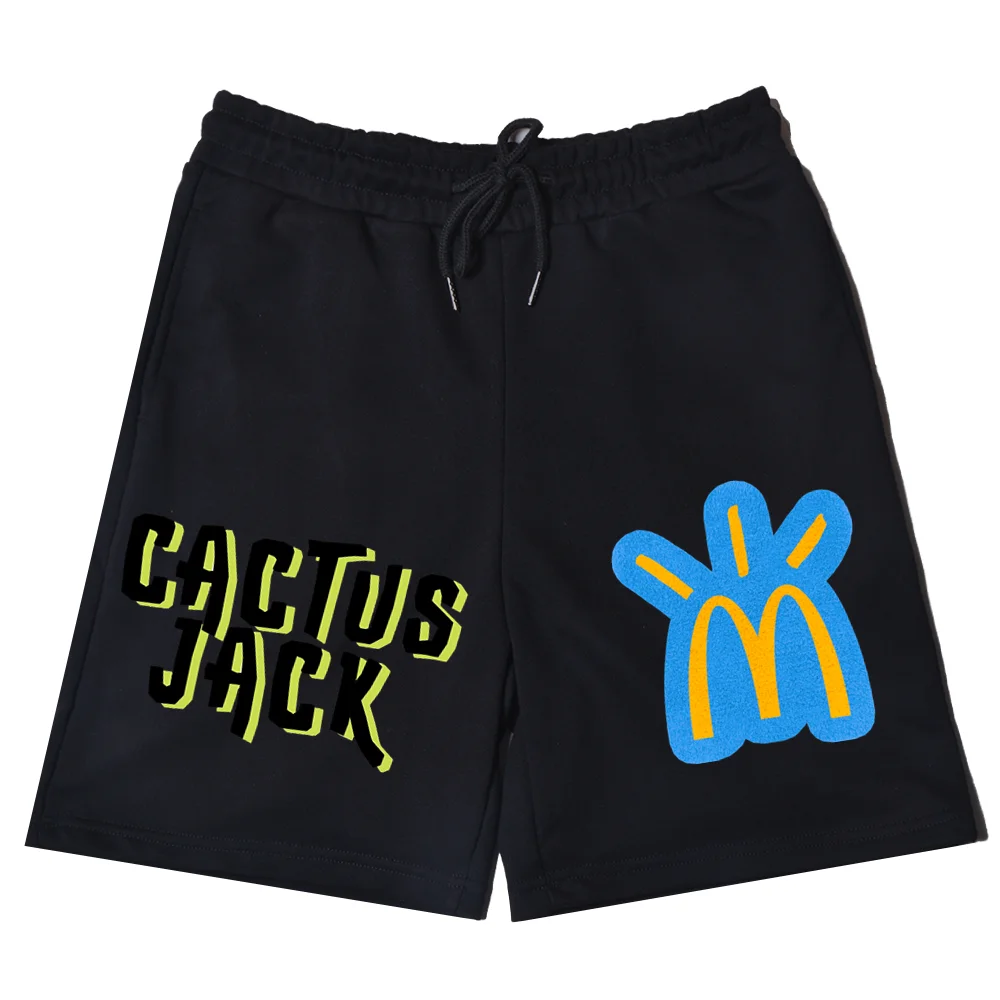 

Fashion Men's Shorts Cactus Jack Gyms Short Thick Cotton Elastic Waist Jogging Basketball Beach pants Men Fitness Sport Running