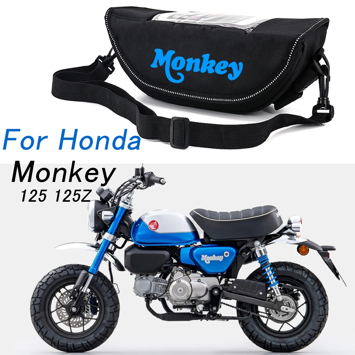 

For Honda Monkey 125 monkey 125z Motorcycle accessory Waterproof And Dustproof Handlebar Storage Bag navigation bag