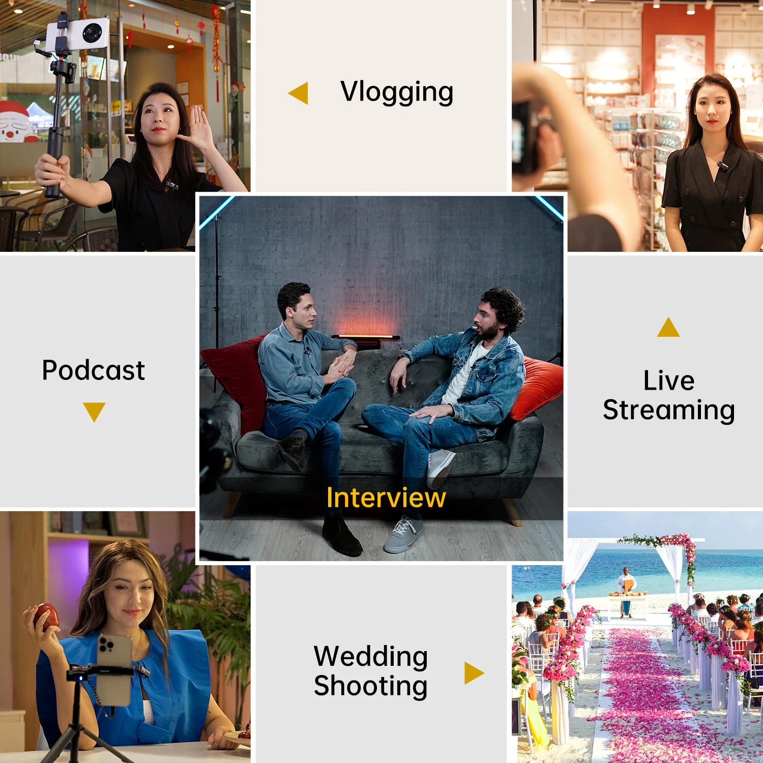 Hollyland Lark M1 [Official] Wireless Lavalier Microphone 2.4Ghz 200m with Charging Case for Vloging Live Streaming Microphone