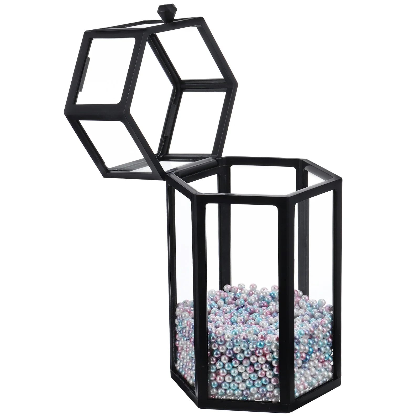 

Brush Makeup Organizer Holdercupbrushes Containerstorage Pen Box Pearl Desktop Displayglass Transparent Decorationlid Acrylic