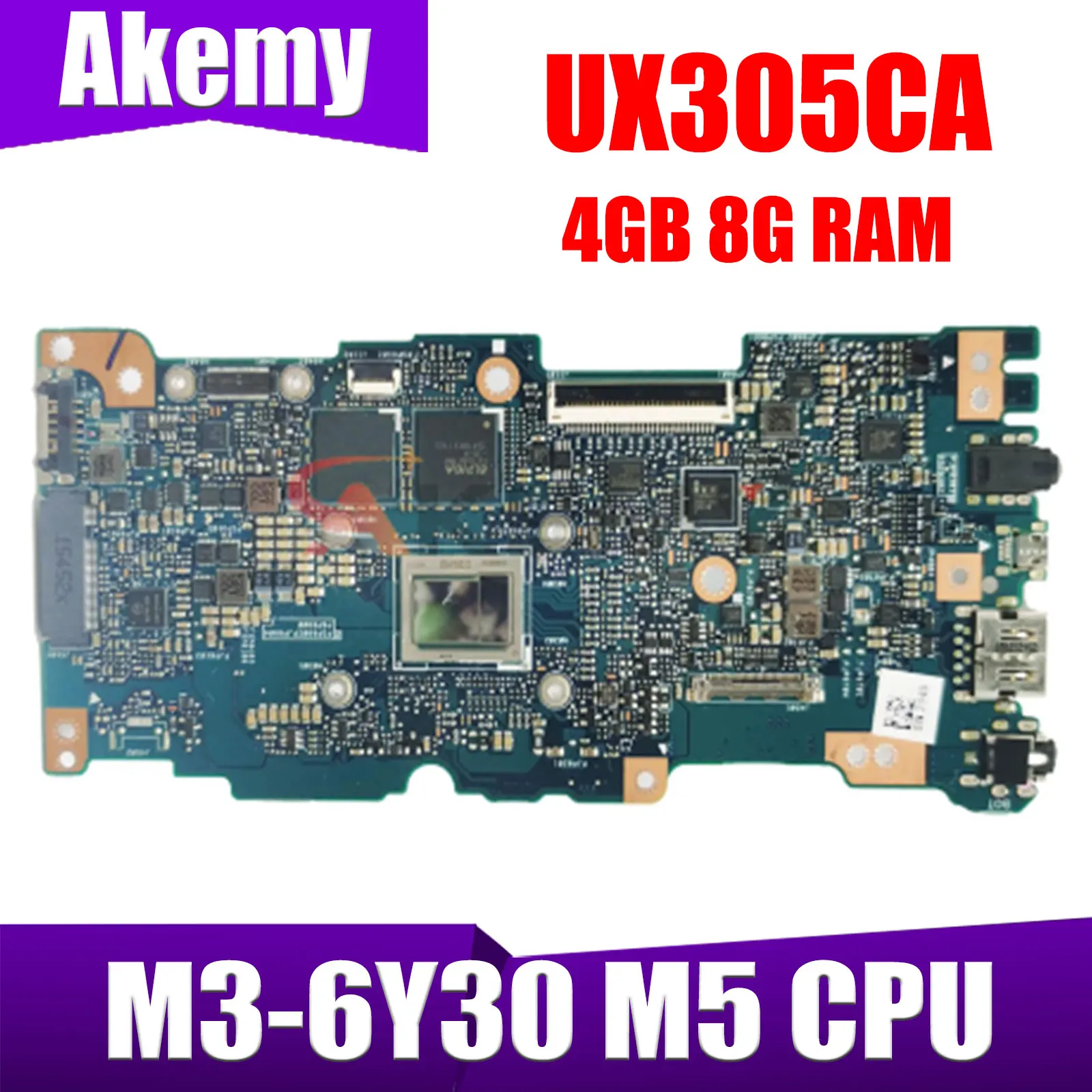 

UX305CA With M3-6Y30 M5 CPU 4GB 8G RAM MAINboard REV 2.0 for ASUS Zenbook U305C UX305 UX305C Laptop Motherboard 100% tested
