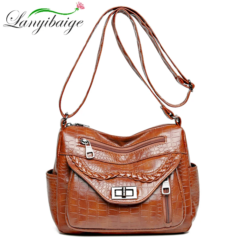 

Винтажные мягкие кожаные роскошные кошельки и сумки 2023 высокое качество женская сумка дизайн мульти-карман Женские сумки через плечо