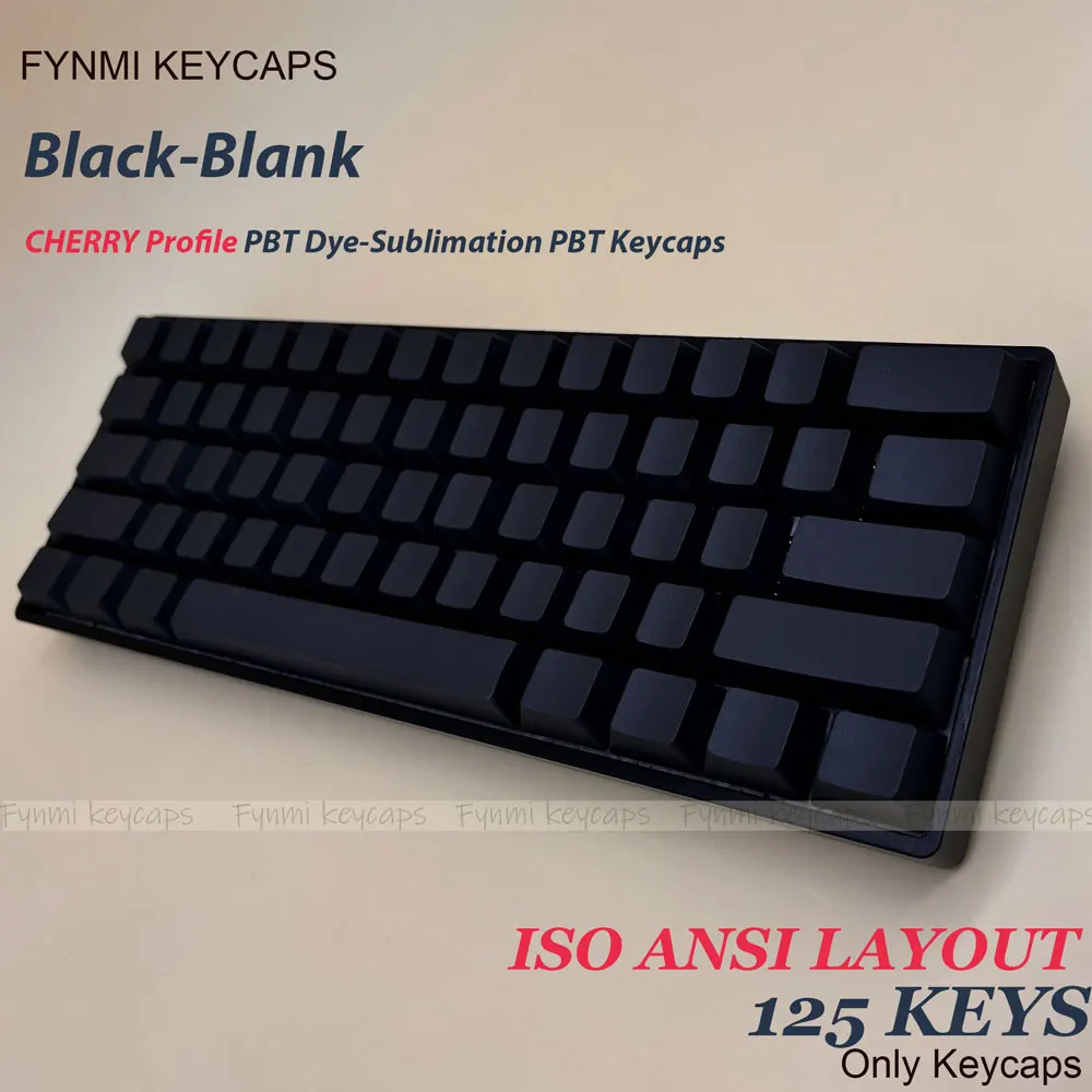 Фото Fynmi черный пустой вишневый профиль ANSI ISO раскладные колпачки для клавиш PBT сублимационная колпачок для механического переключателя MX №3