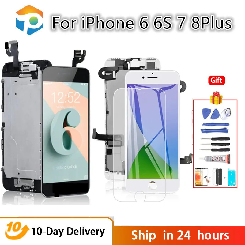 Полный комплект ЖК-дисплея AAA для iPhone 6 6S 7 8 Plus экран 6P 6SP 7P P полный сенсорный
