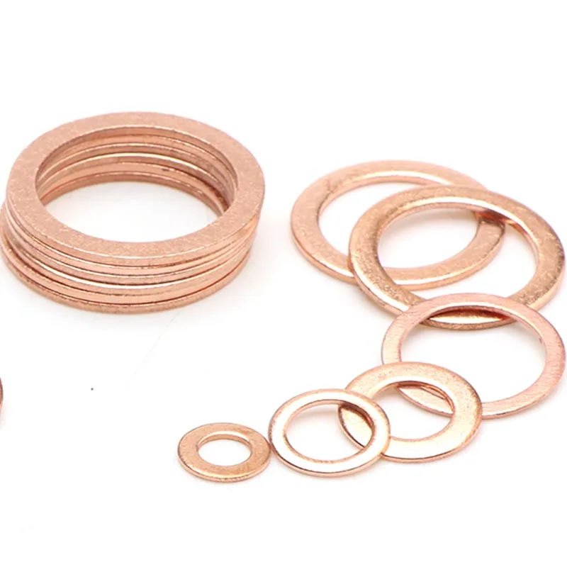 

20/50pcs M5 M6 M8 M10 M12 M14 M16 M18 M20 M22 Solid Copper Washer Shim Flat Ring Gasket Rings Seal Plain Spacer Washers Fastener