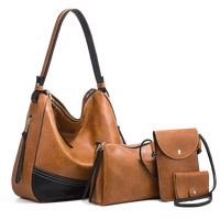 traveasy 2022 simple fashion women bags sets 4 pcs pu leather large capacity ladies composite purses and handbags sets