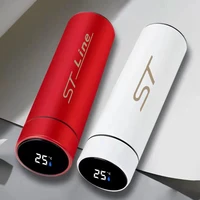 500ml portable car stainless steel water bottle thermoses temperature display coffee cup mug gifts for st line car accessories
