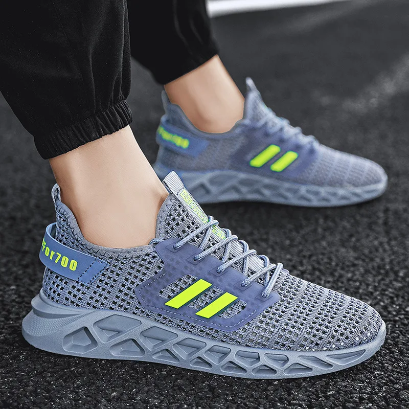 Лидер продаж синие мужские кроссовки с дышащей сеткой мужская удобная модная