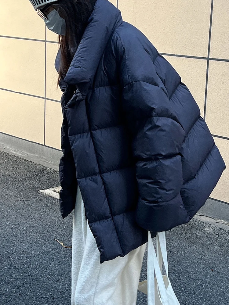 [LANMREM] толстые теплые пуховые пальто со стойкой для женщин однобортная офисная