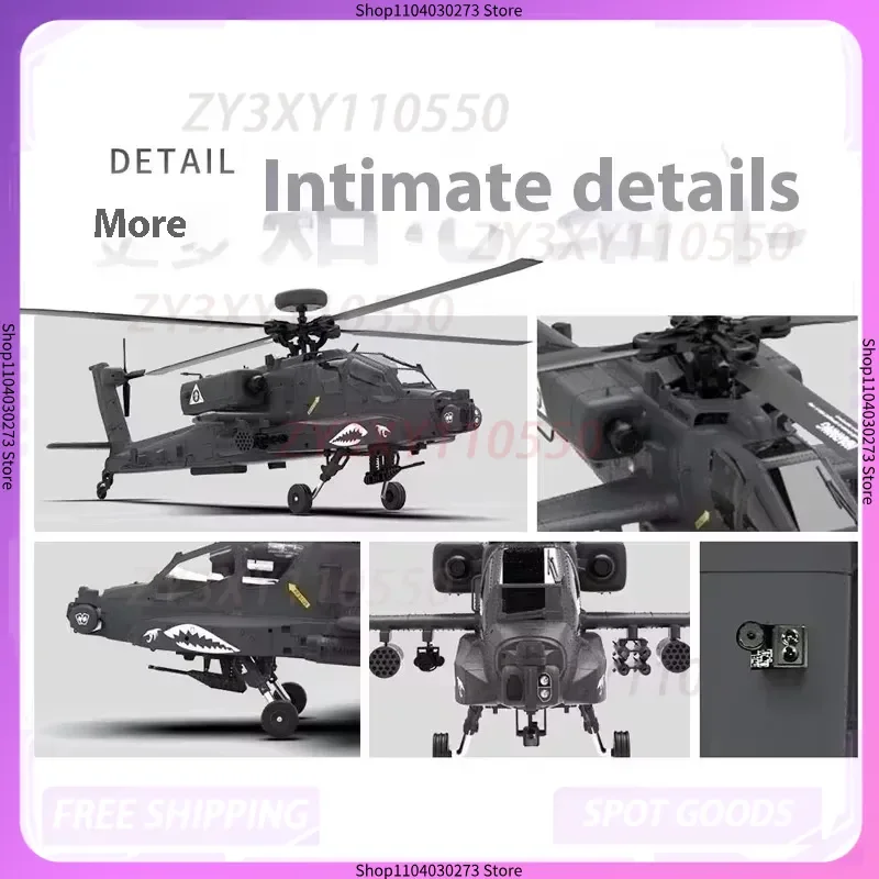Фото Новый Yuxiang Apache F11s, вооруженный вертолет с дистанционным управлением, GPS-навигационная модель, 3d перевернутая имитация дрона, игрушка Rhsky №5