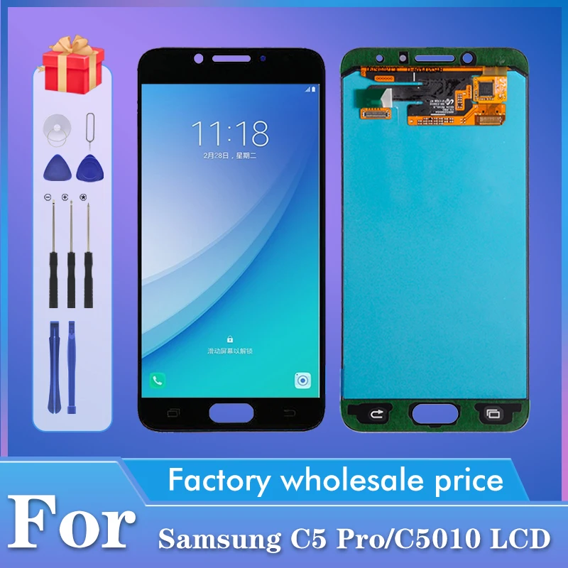 

1Pcs 5.2 Inch C5010 Display For Samsung Galaxy C5 Pro Lcd Touch Screen Digitizer C5010 C5018 Assembly Free Shipping With Tools