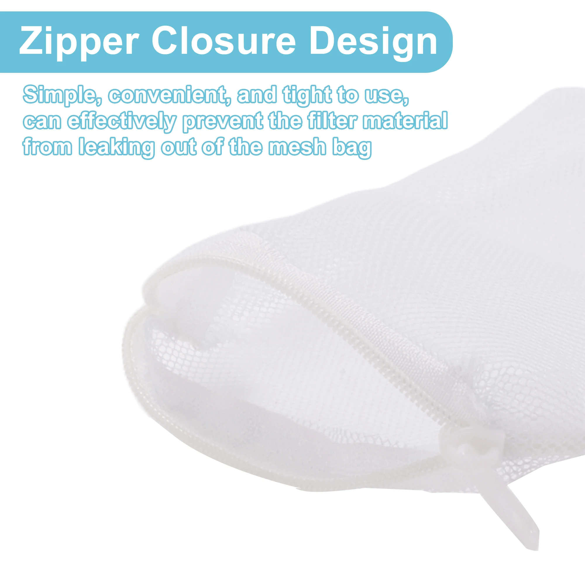 UXCELL Worki filtrujące do akwariów Drobne worki z siatki na zamek błyskawiczny Siatkowe filtrów żywicy węglem aktywnym