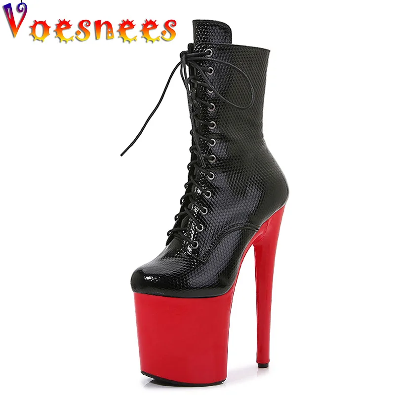 Женские короткие ботинки на заказ черные из искусственной кожи высоком каблуке с