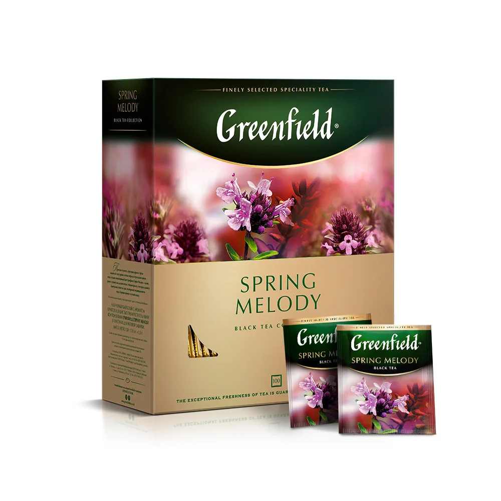 Чай Greenfield Spring Melody в пакетиках черный с ароматом фруктов и душистых трав 1 5*100 |