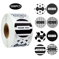 zebra stripes thank you multiple patterns sticker spots lines envelope sealing gift wrapping round stationery label 50 500pcs