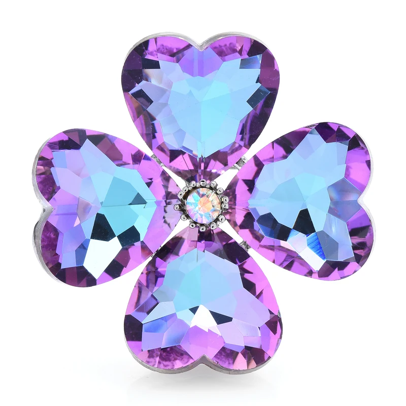 

Wuli&baby Crystal Heart Flower Brooches For Women Unisex 2-color Glass Sparkling Office Party Brooch Pin Gifts
