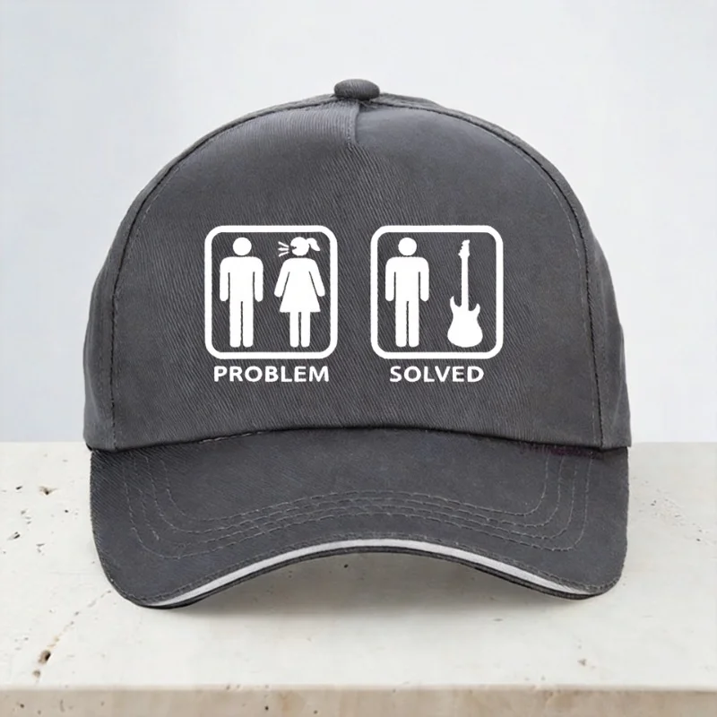Фото Бейсболка для гитаристов Problem Solved, унисекс, для электрогитаристов, акустических гитаристов, басистов, любителей музыки №1