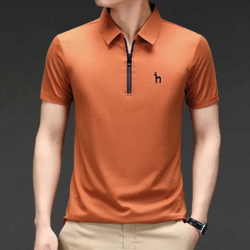 Hazzys Summer Golf Short Sleeve Men T-shirt Men's Clothes Ice Silk Polo Shirt