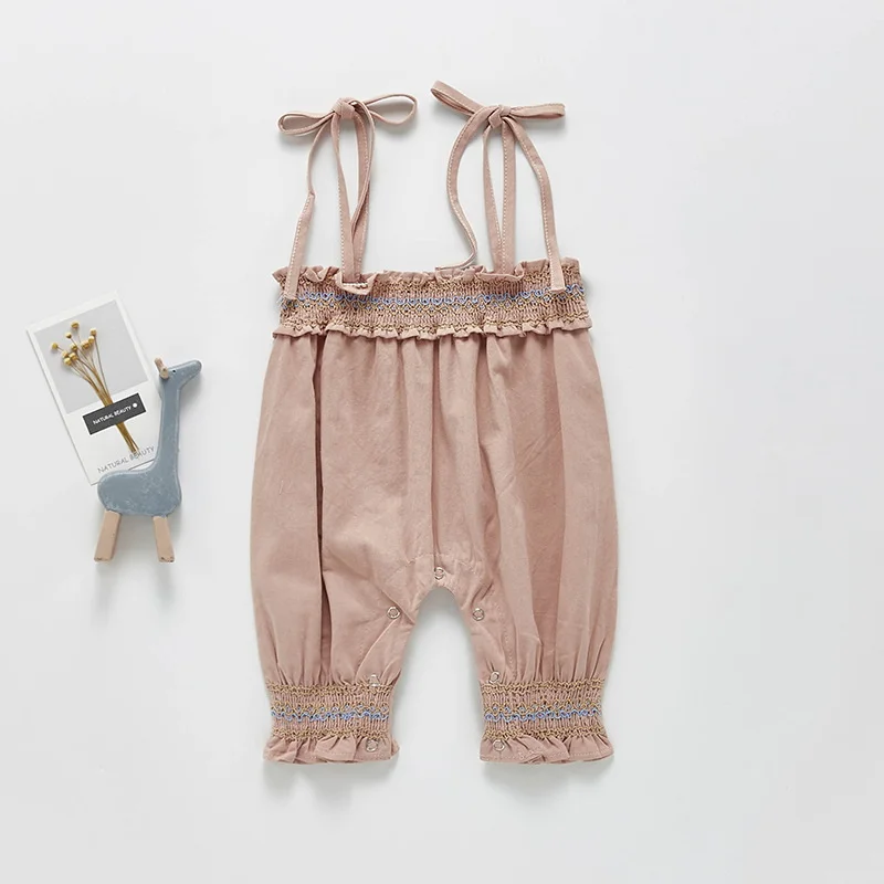 2022 весенний Детский комбинезон для девочек пуловер цвета хаки с бантом на