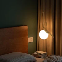 glass ball led pendant lights milky white lampshade modern hanging lamp for bedroom living room home brassblack pendant lamps