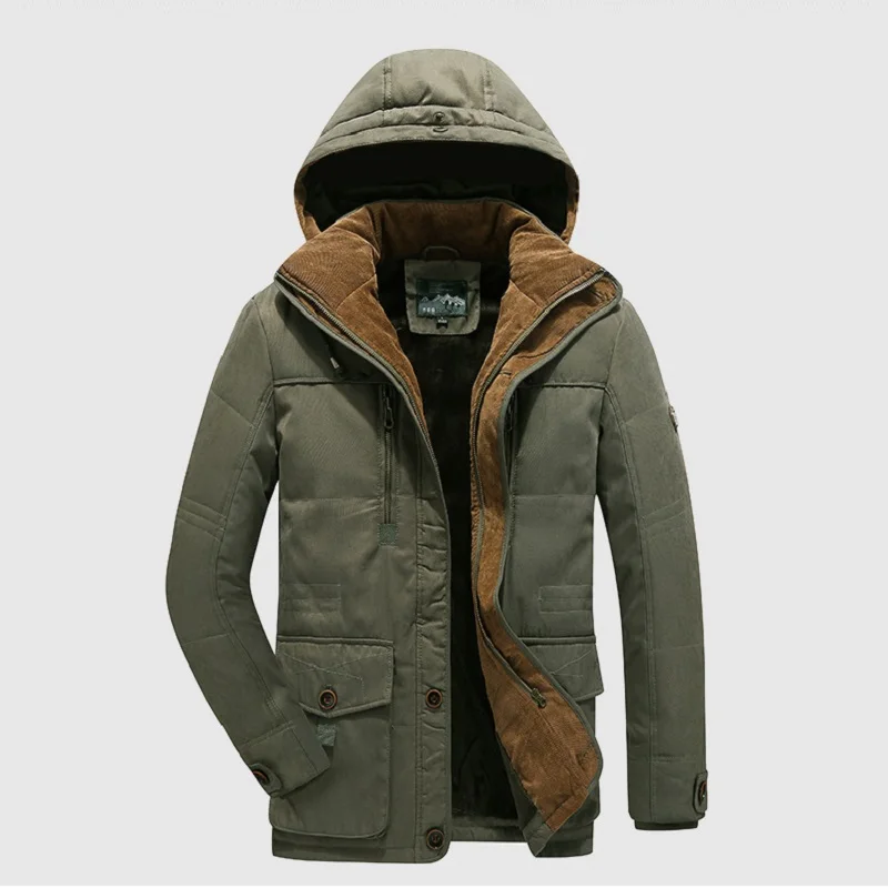 Outdoor Plus Velvet Thick Cold-proof Warm Cotton-padded Jacket for Men's Trend Casual Oversized Padded Jacket Winter Coat