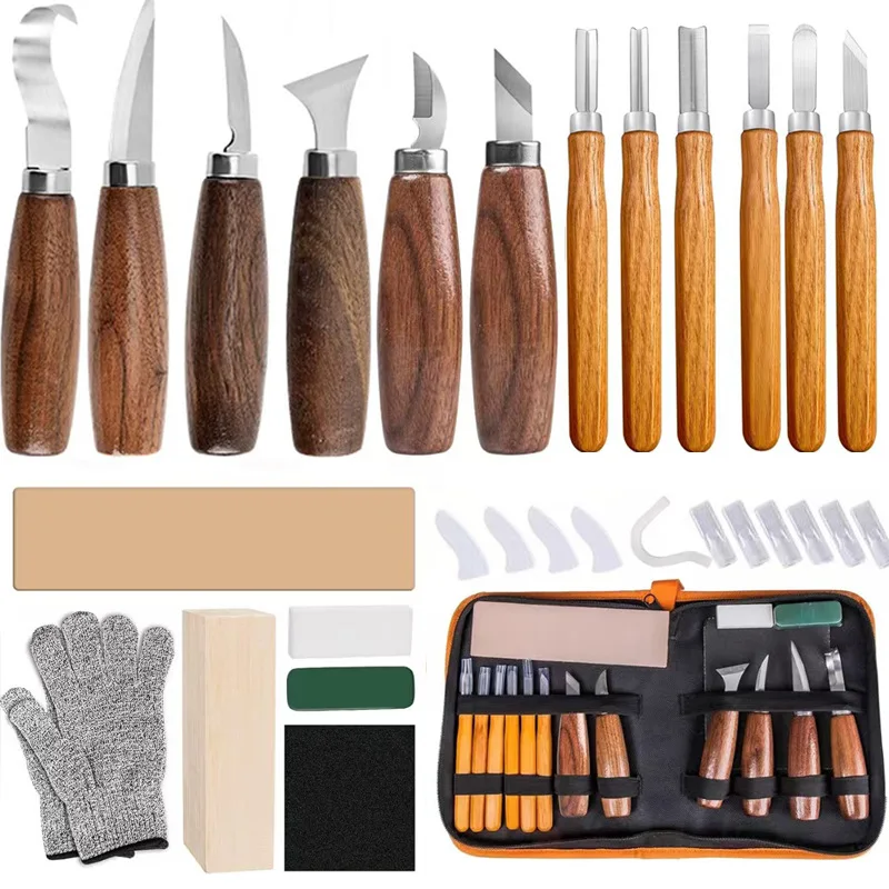 Набор инструментов для резьбы по дереву, изогнутый прямой нож, ручная резьба, инструменты для резьбы по дереву, набор для рукоделия