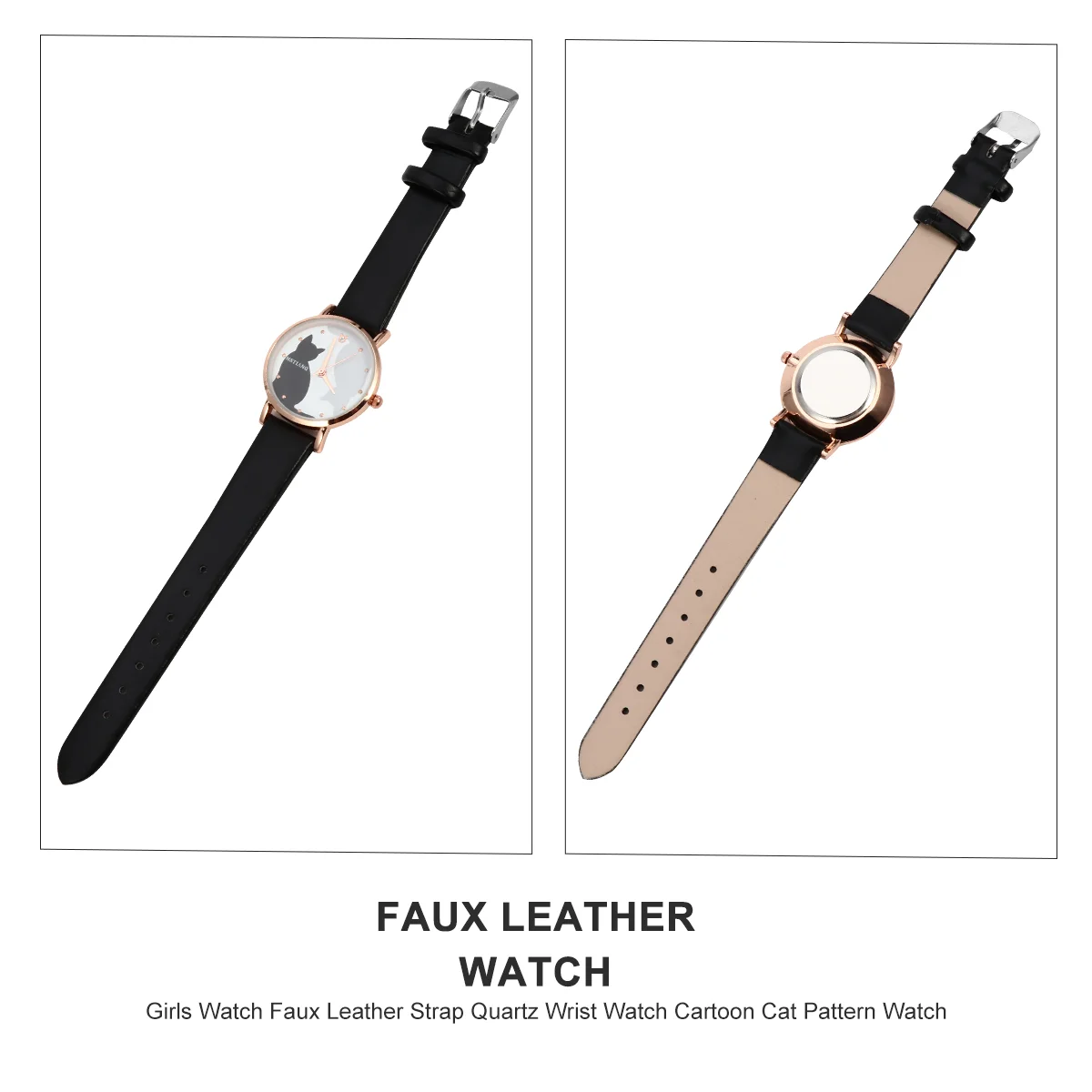 Водонепроницаемые часы с изображением кота женские для девочек 14-16 кварцевые
