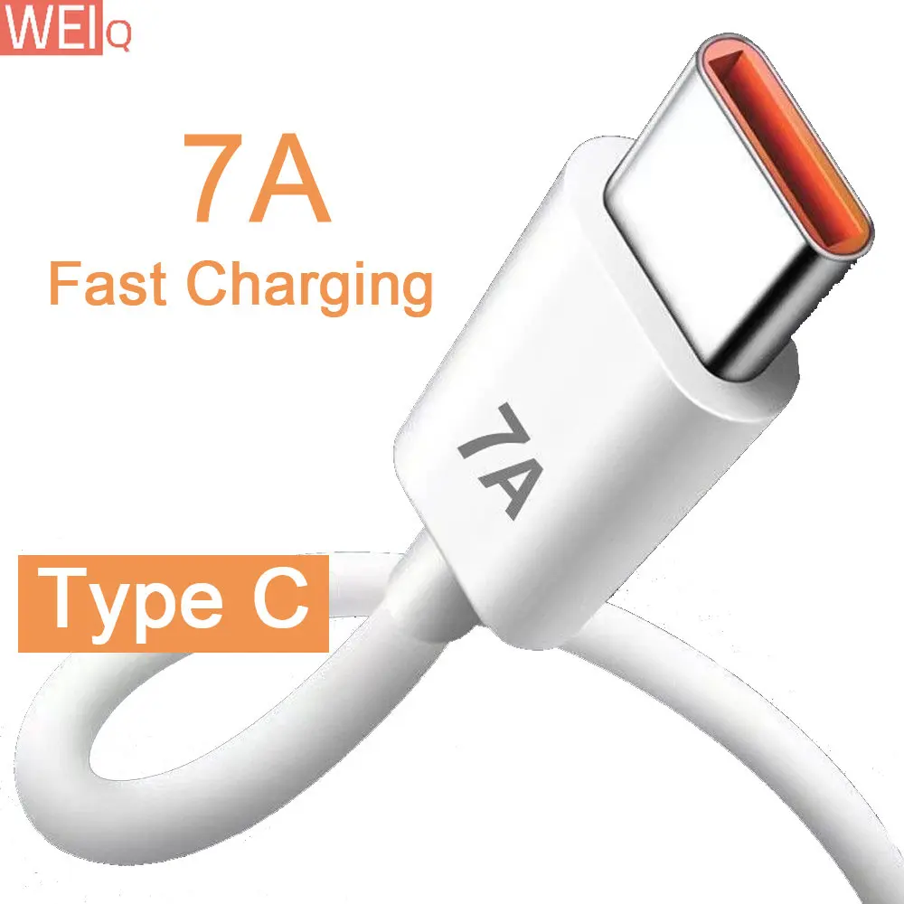 

7A 100W USB Type C Super-Fast Charge Cable for Huawei P40 P30 Fast Charing Data Cord for Xiaomi Mi 13 12 Pro Oneplus Realme POCO
