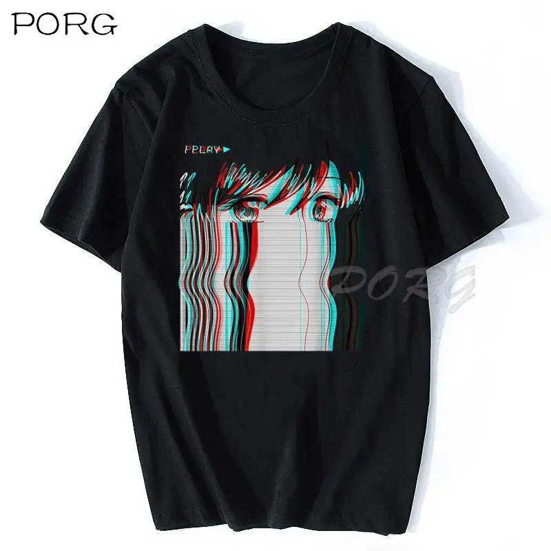 

Эстетика Vaporwave грустная аниме летняя новая мужская футболка с круглым вырезом и коротким рукавом женская футболка в стиле хип-хоп японская ...