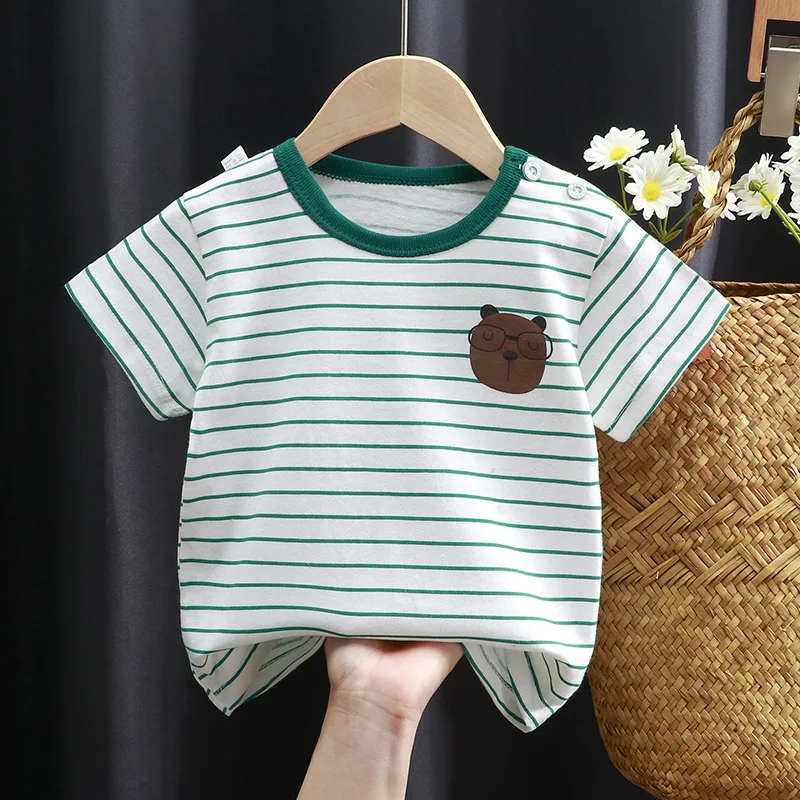 

Cartoon Children's Loose Short-sleeved T-shirt Cotton Baby Baby Summer Children's Short-sleeved T-shirt Boys Clothes