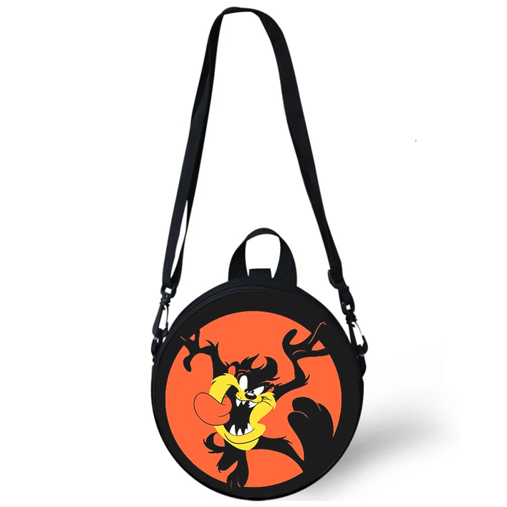 Tunes Tasmanian Devil Taz Child kindergarten Bag Print Crossbody Shoulder Bags For School Women Mini Round Bagpacks Rugtas Bag