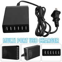 new 1pc portable 40w 6 ports mobile phone laptop adapter multi functional usb hub charging station charger with cable