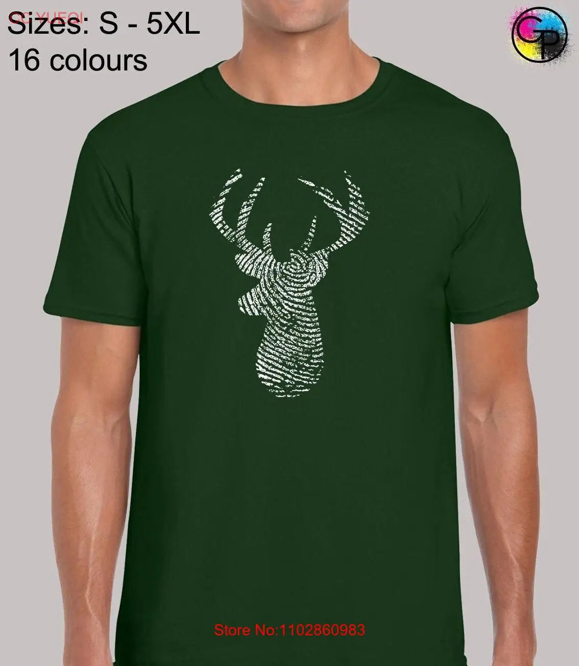 Мужская футболка с отпечатками пальцев оленя забавная новинка унисекс классная