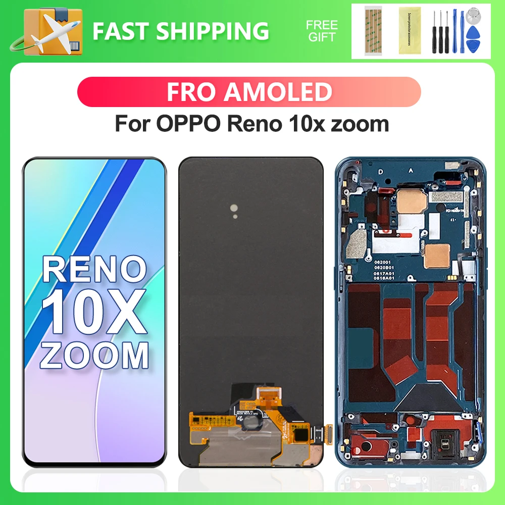 AMOLED для OPPO Reno 10x zoom Reno10x CPH1919 PCCM00 ЖК-дисплей сменный преобразователь сенсорного
