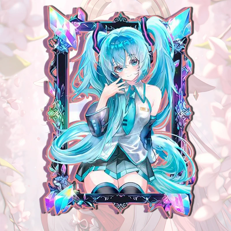 История богини персиковая вырезанная металлическая карточка Хатсуне Мику ОРУ