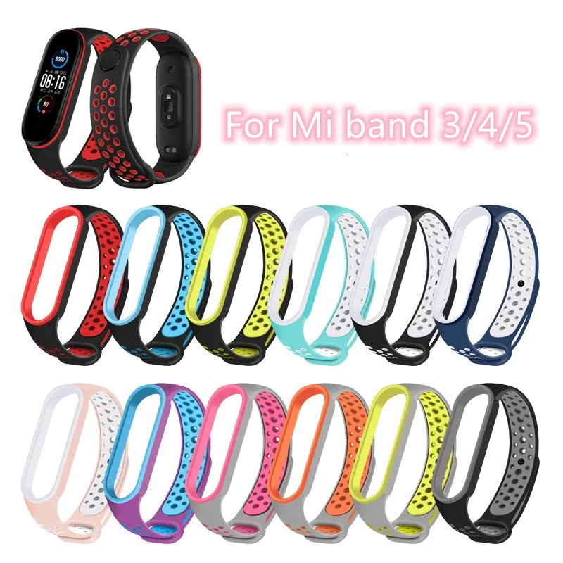 

For Xiaomi Mi Band 3 4 5 6 strap sport Breathable Silicone watch wrist Bracelet Mi Band 3 4 5 6 strap accessories bracelet strap