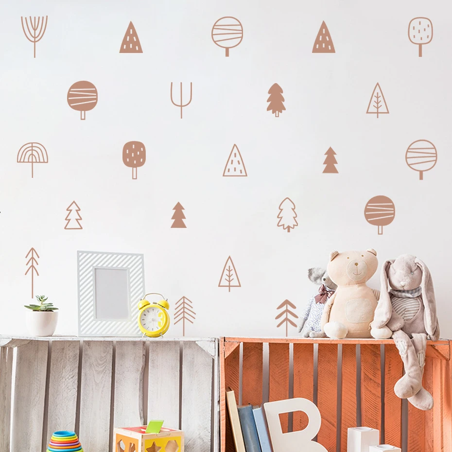 

Boho Woodland Trees Wall Stickers Decals PVC Removable Nursery Decor Vinyl Gift Kids Baby Room Home Decoration