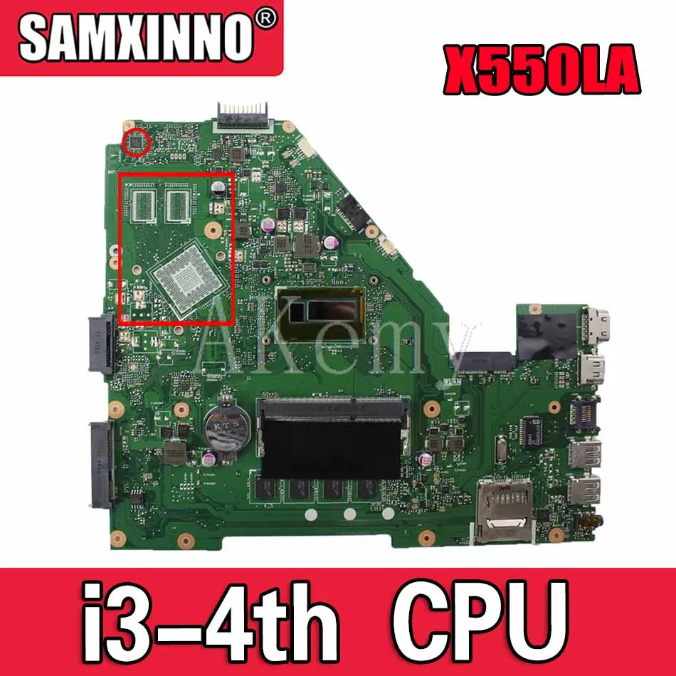 

Akemy X550LA Motherboard i3-4th CPU 4GB RAM For Asus A550L X550LD R510L X550LC X550L X550LB laptop Motherboard Mainboard