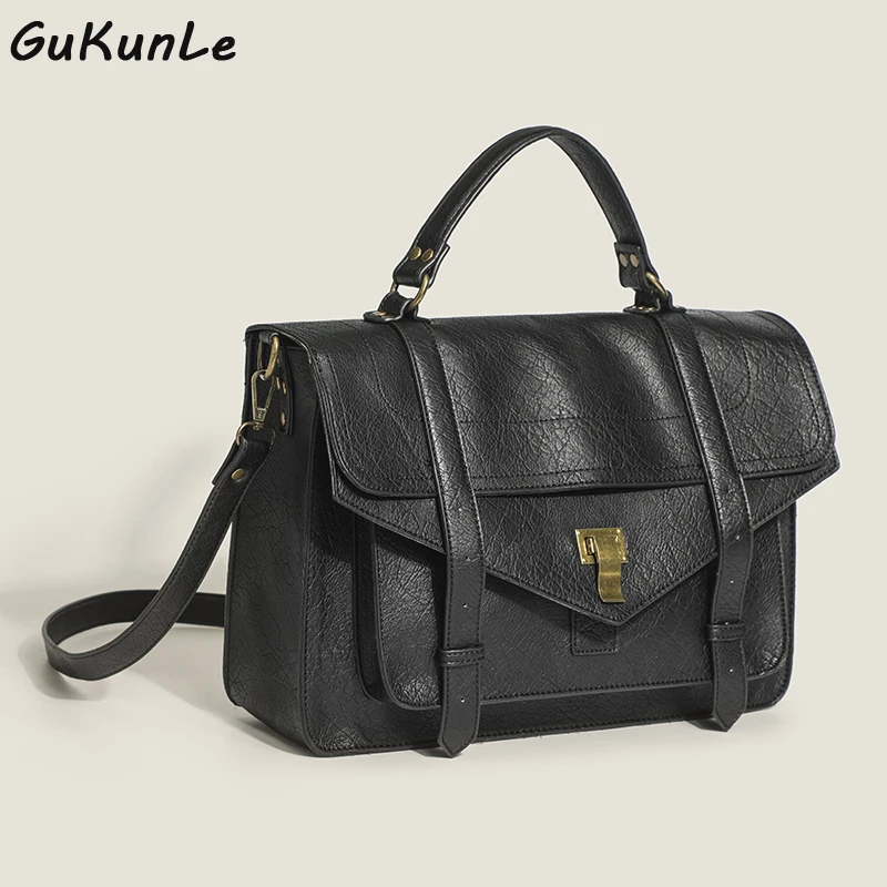 

4 Colors New Retro Women Satchel Bag Cambridge Women's Student Schoolbag Female Shoulder Bag Top Handle Handbag Ladies Vintage