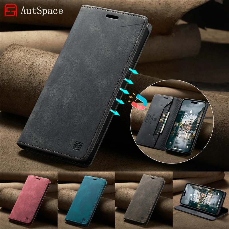 

Magnetic Leather Flip Stand Phone Case for iPhone 14 13 12 Mini 11 Pro XS Max X XR 7 8 6 6S Plus SE 2022 Wallet Cards Slot Cover