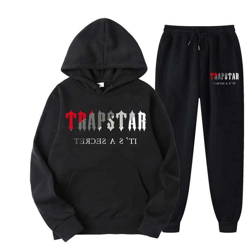 

Men's Sport 15 Warm Colors Two Pieces Loose Set Hoodie + Pants Jogging Hooded Trapstar Tracksuit Printed 골프웨어 streetwear