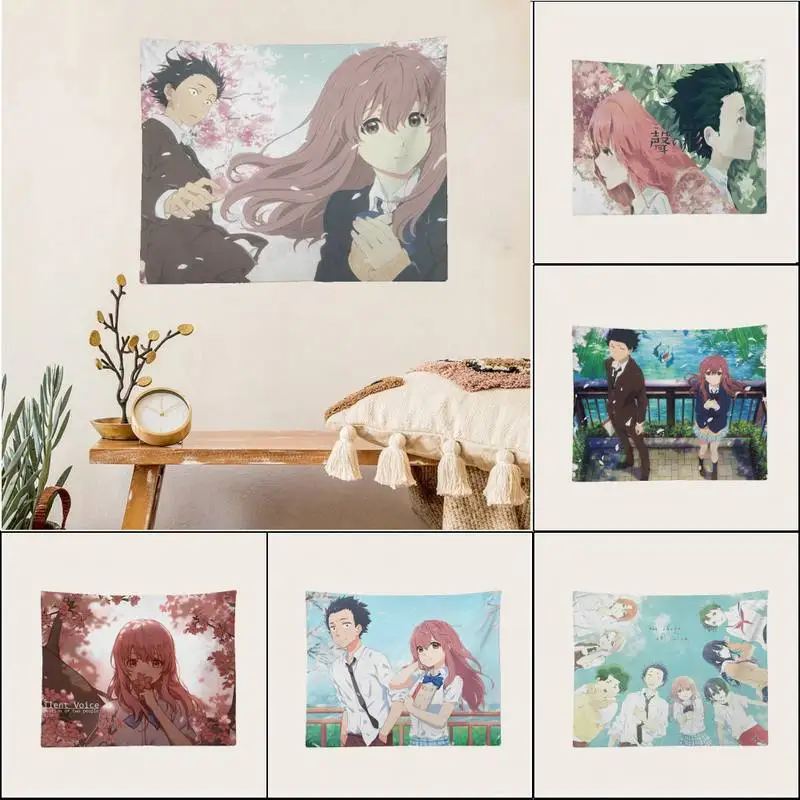 

Аниме гобелен в форме голоса Художественная печать дешевые хиппи настенные богемные гобелены