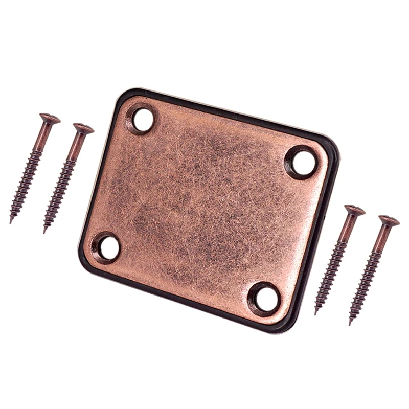 

4-отверстие, красная медная Гибкая Соединительная пластина для электрической гитары, бас-шеи, для прочной пластины ручки ST с 4 винтами