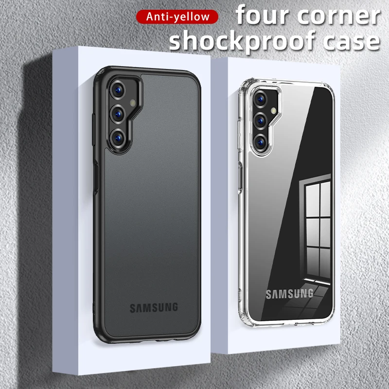 

Transparent Matte Frosted Anti Fingerprint TPU Soft Frame Shockproof Back Cover for Samsung Galaxy M14 5G Case A24