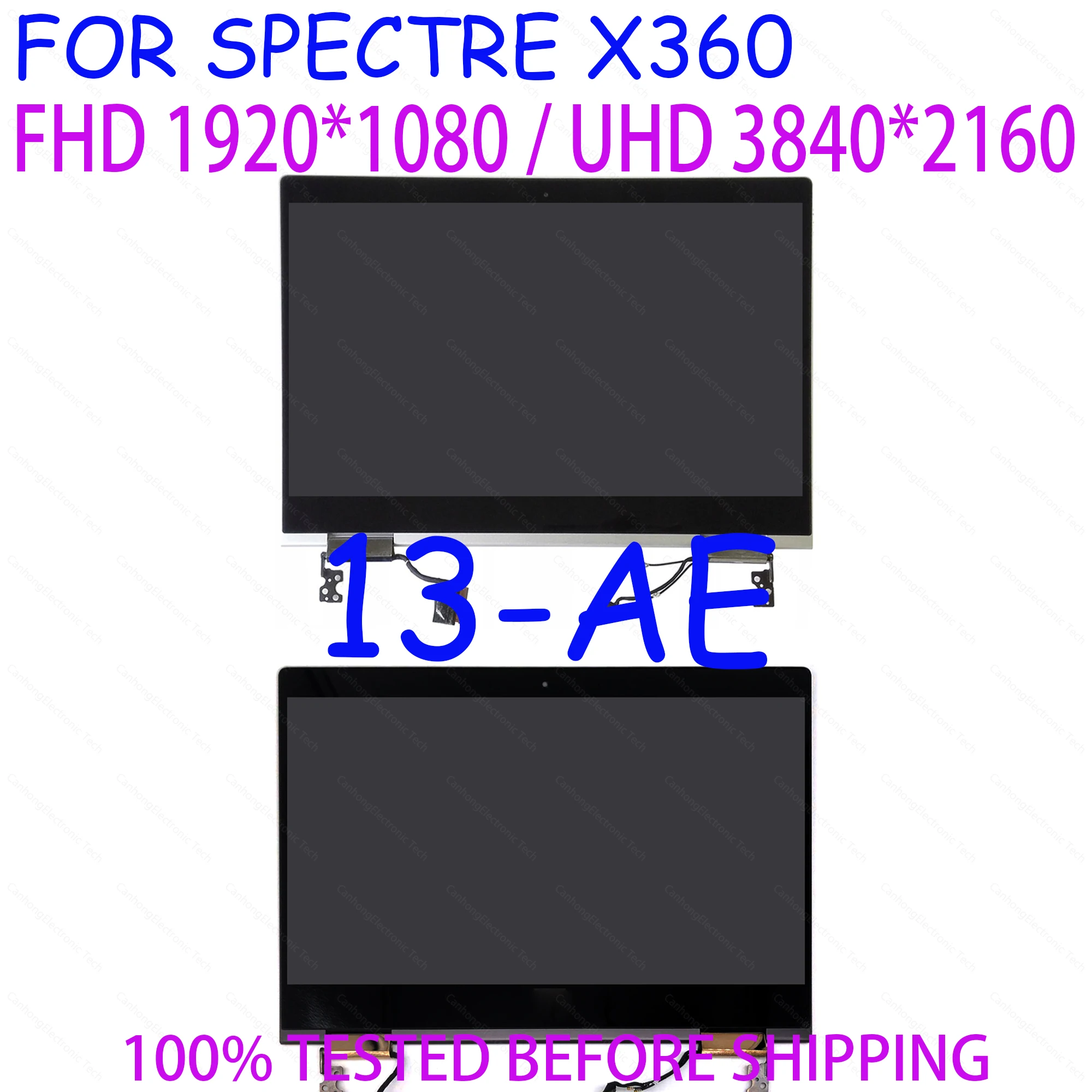 

13.3" UHD 3840*2160 FHD 1920*1080 For HP Spectre 13-ae x360 Touch Screen LCD Full Assembly L02542-001 942848-001 tpn-q199