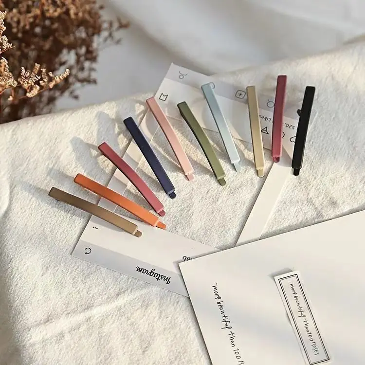 

French Style Simple Brain Spoon Horse Tail Bang Hairpin Spring Clip Temperament Versatile One CharacterClipJewelryWomen' Hairpin