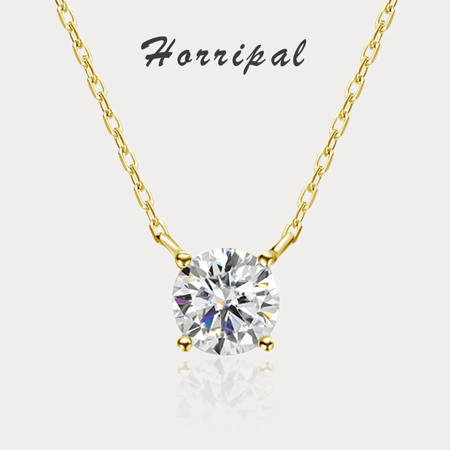 Ожерелье женское из серебра 925 пробы с муассанитом 1-2 карата