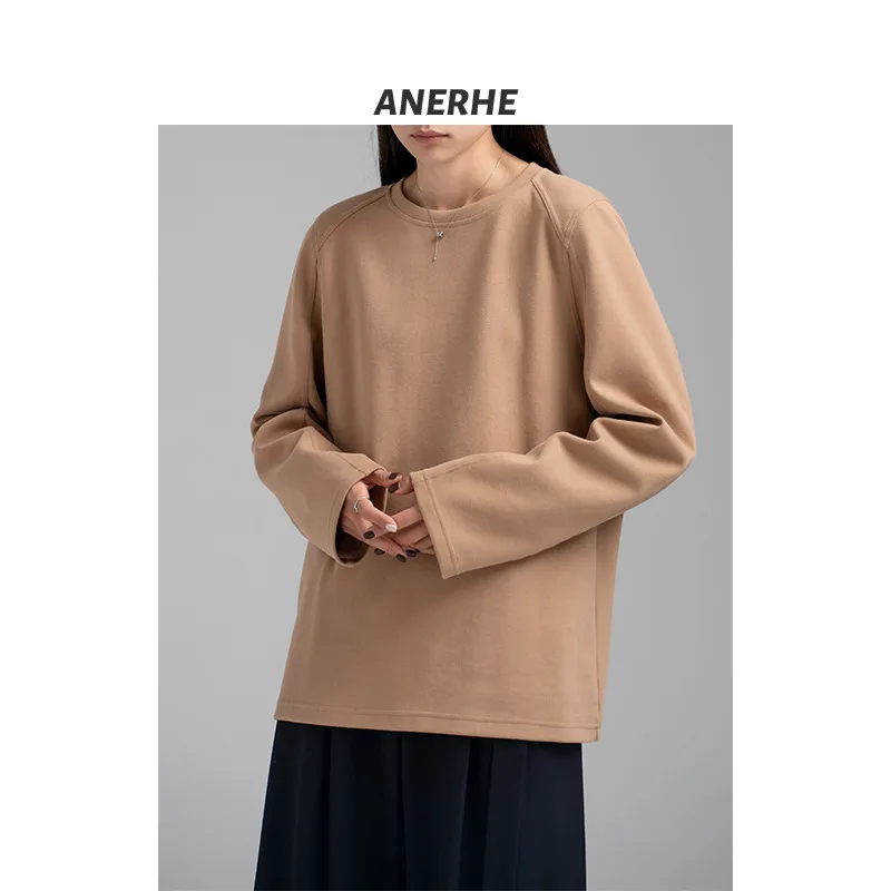 

Round Neck Shoulder Pads T-shirt Woman Fall 2022 New Versatile Loose Designer Shoulder Pads Solid Color Long Sleeve Hoodie Woman