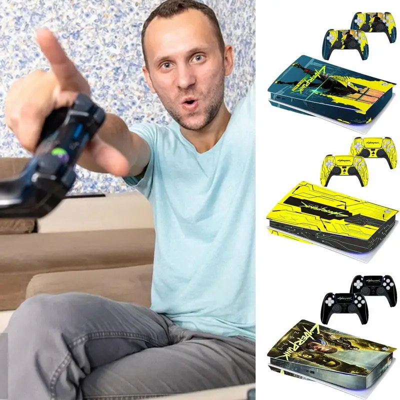 Наклейки для консоли, полноразмерные противоскользящие наклейки для игрового контроллера, наклейки для PS5 Disc Edition, защитные аксессуары для игровой консоли PS 5