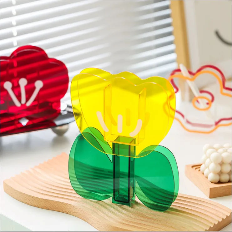 rainbow color acrylic vases floral container decorative shop design wedding party home office decoration free global shipping